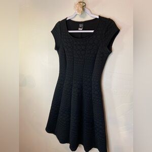 Stella Max~Little Black Quilted A-Line Dress~Cap Sleeves~Thick Fabric~Size S
